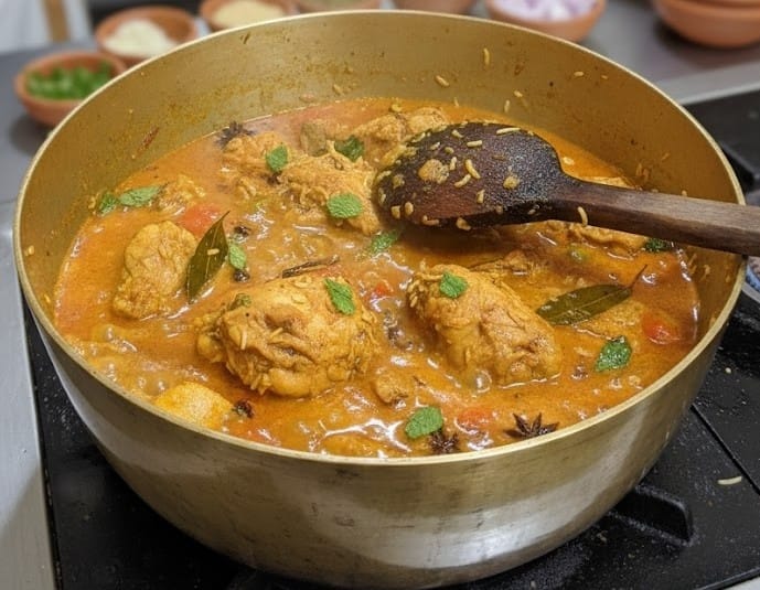 Chicken Dum Biryani Masala Cooking – Gravy Stage