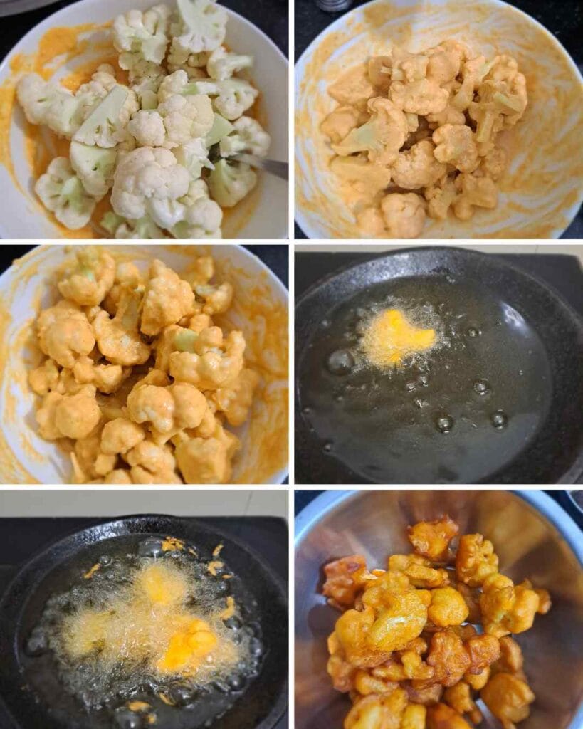 frying gobi 65 without maida south indian style