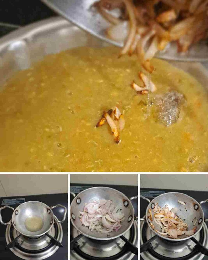 onion tempering for pachai payaru kadayal recipe