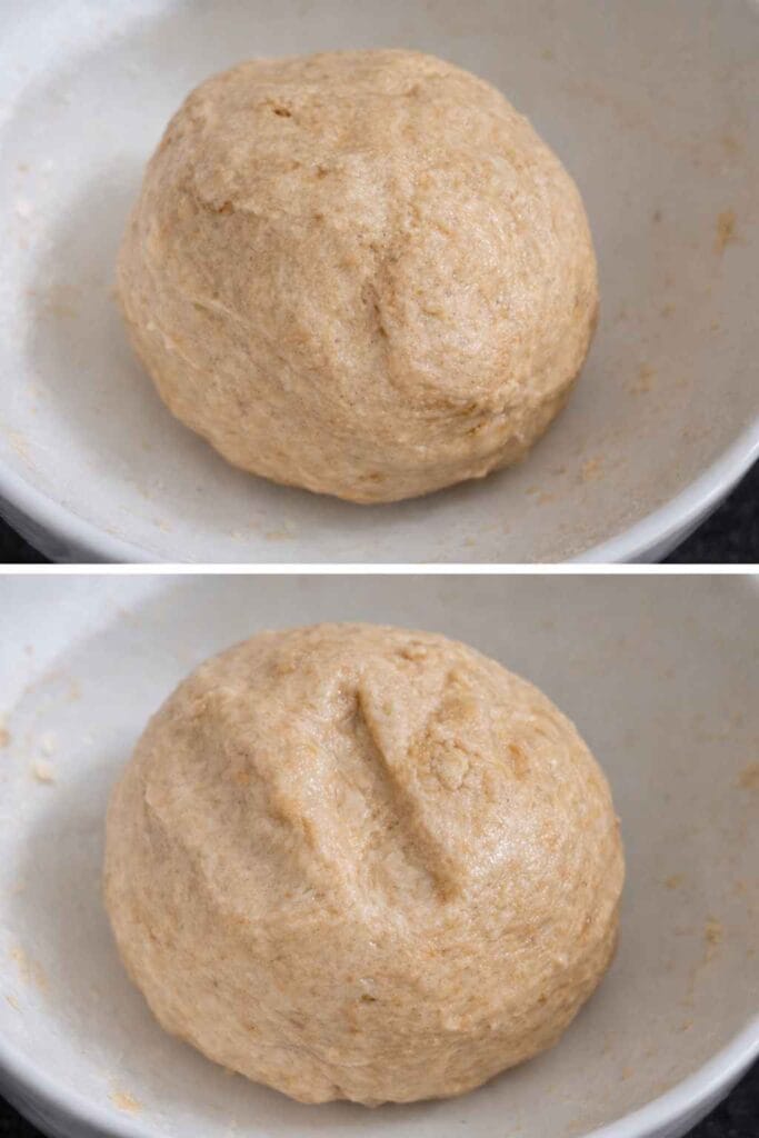 Kneading chapathi dough until soft and smooth for making soft chapathi at home