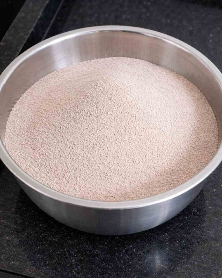 Fine homemade ragi powder made at home using a mixer grinder without sprouting