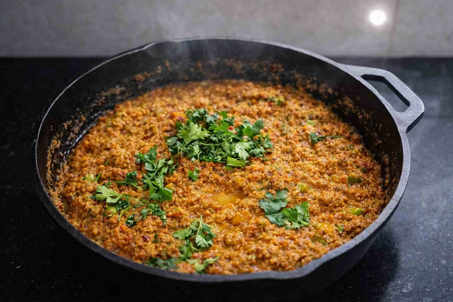 Easy side dish for chapathi soya kheema pattani masala high protein veg gravy made with soya chunks and green peas