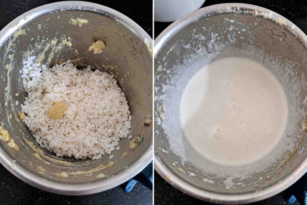 Smooth ground idli rice batter for vendhaya kali