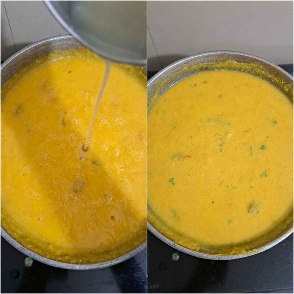 Fresh lemon juice added to Kumbakonam Kadappa before serving