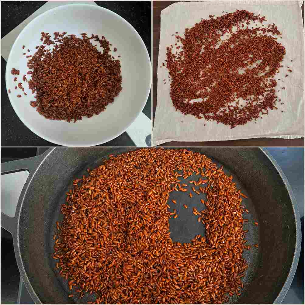 Kullakar rice partially dried and roasted for homemade kanji powder recipe